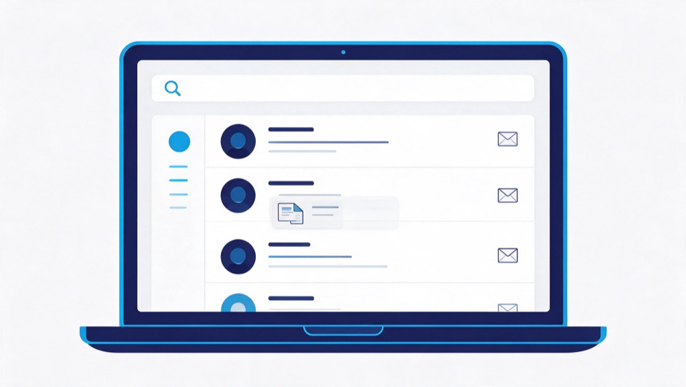 Email inbox search illustration