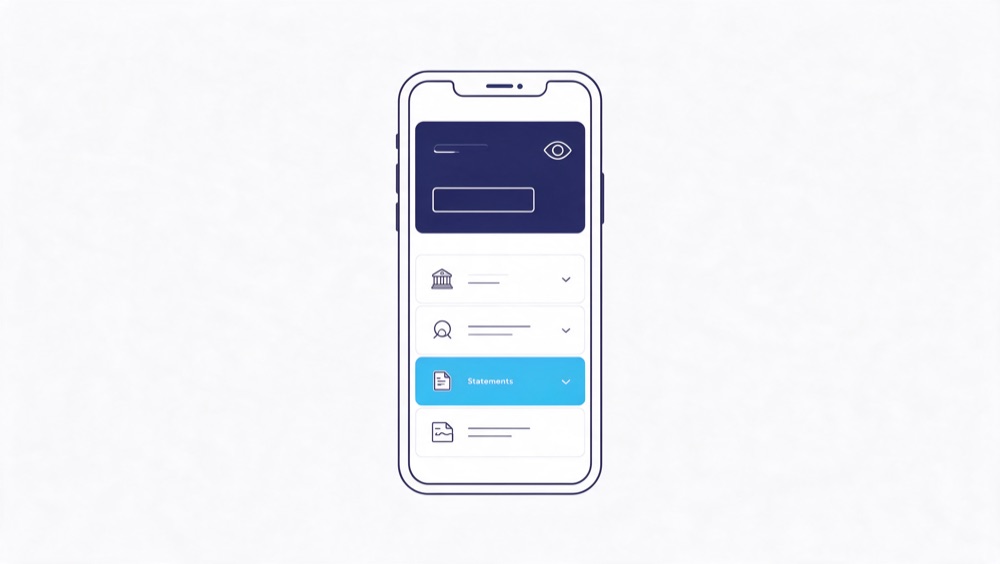 Bank statement download illustration